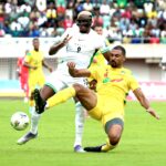 Victor Osimhen against Bénin Republic’s Cedric Hountondji on Tuesday.